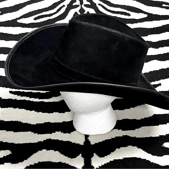 Black Suede Western Cowboy Hat